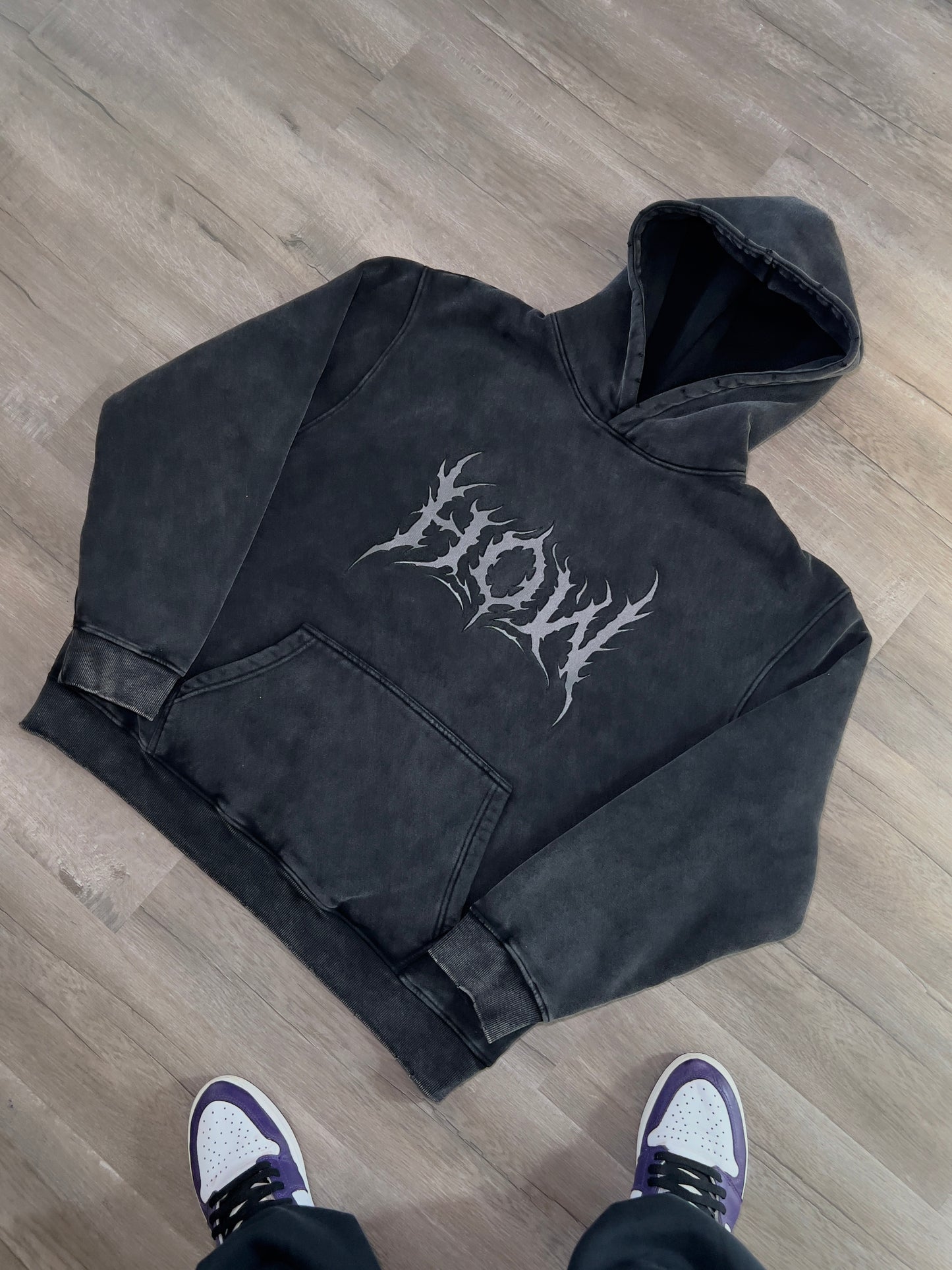 V2.0 HOW OVERSIDED FLEECE HOODIE (Washed Black) "IDK HOW BUT I WILL"  (PRESALE)
